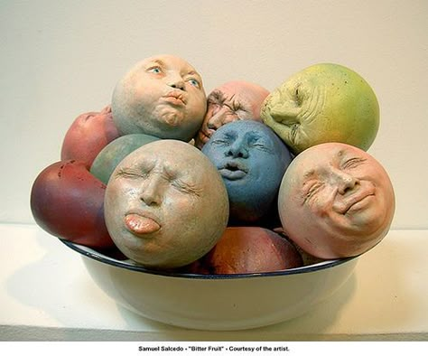 Samuel Salcedo - "Bitter Fruit" | Art Madrid's Fifth Edition… | Flickr Johnson Tsang, Pouty Face, Bored Art, Sculptures Céramiques, Clay Faces, 판타지 아트, Paper Clay, Sculpture Clay, Clay Sculpture