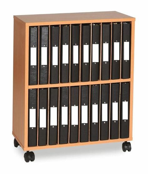 The ring binder storage unit has been designed to hold and store 20 A4 ring binder folders. Perfect for use wi oy9 Woman Office Ideas, Library Furniture School, Cloakroom Storage, Binder School, File Binder, Binder Storage, Folder Storage, Shelves Storage Ideas, School Storage