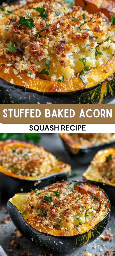 Stuffed Baked Acorn Squash Recipe Vegan Acorn Squash Recipes, Acorn Squash Recipes Healthy, Acorn Squash Baked, Acorn Squash Recipe, Winter Squash Recipes, Acorn Squash Recipes, Baked Squash, Squash Recipe, Seasonal Produce