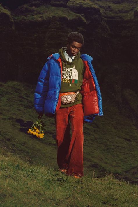 The North Face x Gucci Mytheresa Men North Face X Gucci, Moving To Miami, Guccio Gucci, 90s Looks, Male Fashion Trends, One Drop, Ad Campaign, Jil Sander, Rick Owens