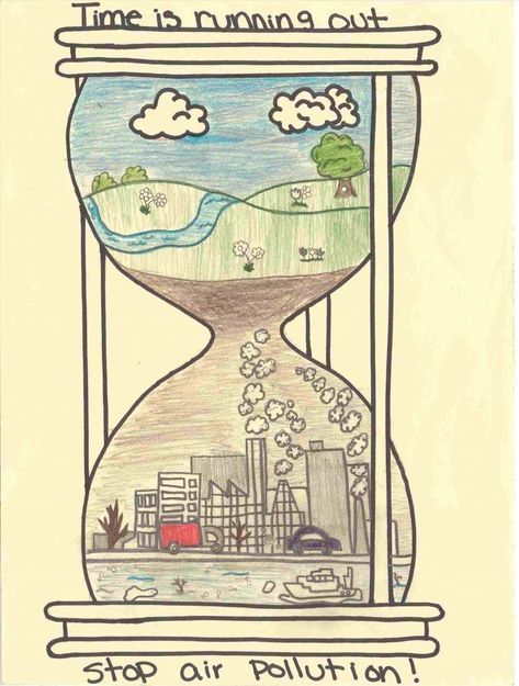 Poster On Pollution, Air Pollution Project, Save Water Drawing, English Projects, Guru Pics, Water Drawing, Art N Craft, Air Pollution, Art Drawings Simple