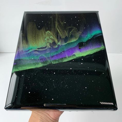 Resin Northern Lights, Northern Lights Resin Art, Dancing In The Night, Resin Making, Resin Wall Art, Resin Ideas, Resin Projects, Resin Artwork, Resin Table