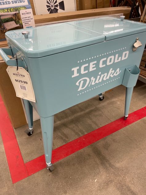 Portable Food Cart, Portable Bar Ideas, Collapsible Display, Drink Display, Deck Decor, Drink Cart, Portable Bar, Drinks Brands, Ice Cold Drink