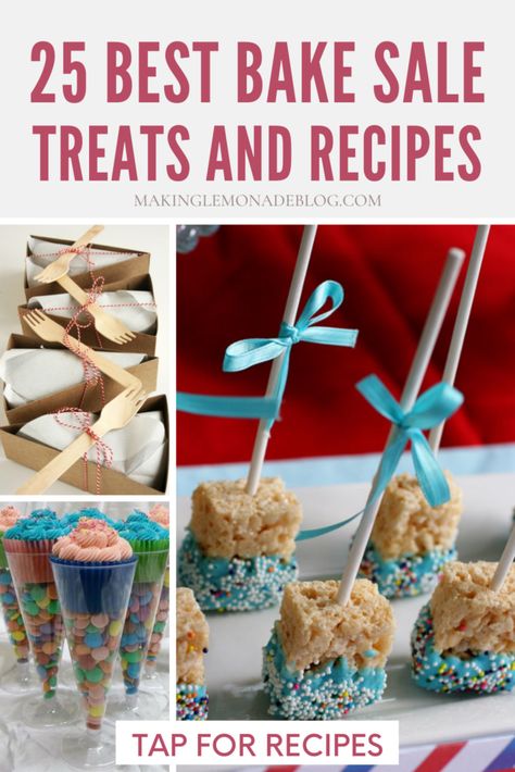 Bake Sale Themes Ideas, Cute Bake Sale Packaging, Easy Easter Bake Sale Treats, Baked Good Sale Ideas, Outdoor Bake Sale Ideas, Individually Wrapped Desserts Bake Sale, Deserts For Bake Sale, Easy School Bake Sale Ideas, Nut Free Bake Sale Ideas