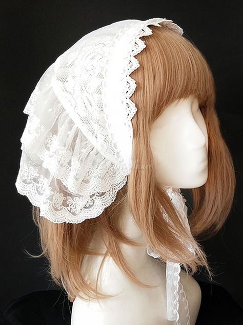 Hat Reference, Topi Vintage, Ruffled Hair, Gaun Abad Pertengahan, Leggings Diy, Hair Reference, Sweet Lolita, Lace Ruffle, Sweet Style