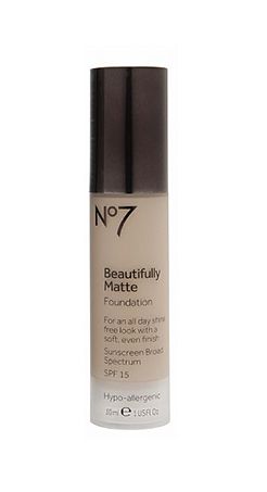 If shine control is your number one priority, this foundation is your pick. // No7 Beautifully Matte Foundation by Boots Best Drugstore Foundation, Makeup Tips Foundation, Beauty Eyebrow, Drugstore Foundation, Makeup List, School Dropout, Makeup Product, Makeup Brush Cleaner, Affordable Makeup