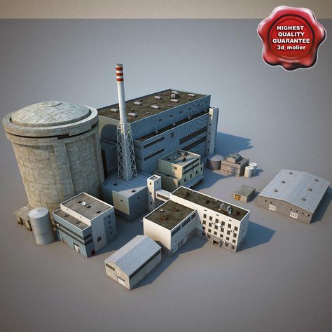 Nuclear Power Plant V2 3D Model #AD ,#Power#Nuclear#Plant#Model Funny Business Cards, Minecraft City Buildings, Chernobyl Nuclear Power Plant, Cities Skylines, Capstone Project, 3d Inspiration, Nuclear Plant, Minecraft Inspiration, Architecture Model Making