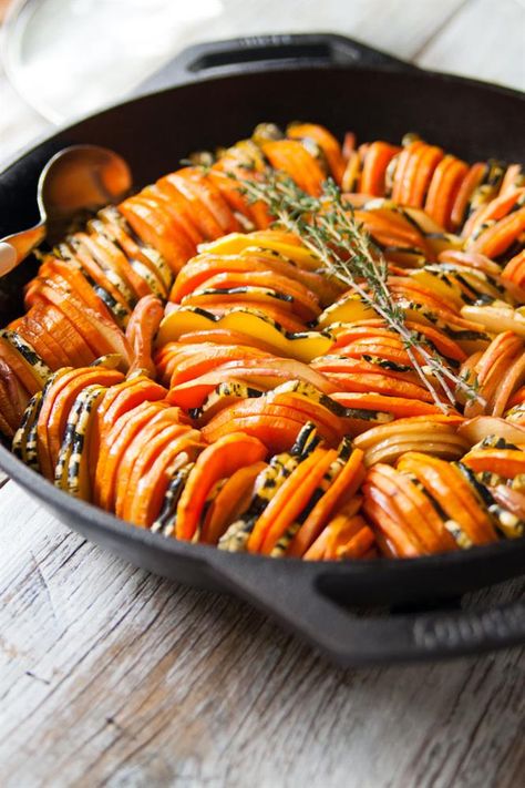 Winter Squash and Apple Ratatouille - Lodge Cast Iron Serving Dinner Family Style, Thanksgiving Ratatouille, Sweet Potato Ratatouille, Potato Squash, Apartment Recipes, Kitchen 101, Winter Squash Recipes, Cast Iron Skillet Cooking, Lowcarb Recipes