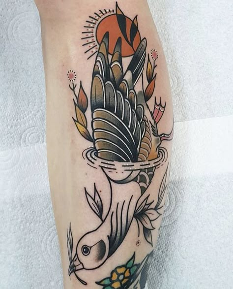 American Traditional Animal Tattoo, Loon Tattoo, Goose Tattoo, New Tattoo Styles, Leg Tats, Abstract Tattoo Ideas, Animal Studies, M Tattoos, Tattoo Portfolio