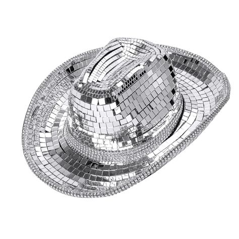 PRICES MAY VARY. 【DISCO BALL COWBOY HAT】 Each hat is custom-made by hand, feel the beauty of hand-made craftsmanship, and have a unique disco ball baseball cap that is sure to dazzle everyone who sees it. 【SHINY COWBOY HATS】Disco cowboy hat is made of thickened eva material, which is durable, not easy to break, and very strong. So you can dance the night away without worrying about your hat falling off. 【UNIVERSAL SIZE】13.58×12.4×4.9 inches, sparkly cowboy hat is not only perfect for disco outfi Disco Ball Cowboy Hat, Disco Cowboy Hat, Disco Cowboy, Sombrero Cowboy, Silver Hat, Pony Club, Party Music, Aesthetic Fits, Hat For Men