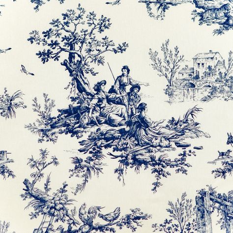 Bouvier Blue by Thomasville Home - BeddingSuperStore.com Blue Bedspread, Blue Comforter, Blue Toile, Toile Fabric, Antique Sofa, Fabric Yardage, Bedding Collections, Diy Food, Fabric Swatches