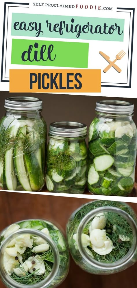 Homemade Refrigerator Pickles, Refrigerator Dill Pickles, Refrigerator Pickles Dill, Refrigerator Pickle Recipes, Easy Pickling Recipes, Easy Pickle, Homemade Pickles Dill, Quick Pickles, Dill Pickle Recipe