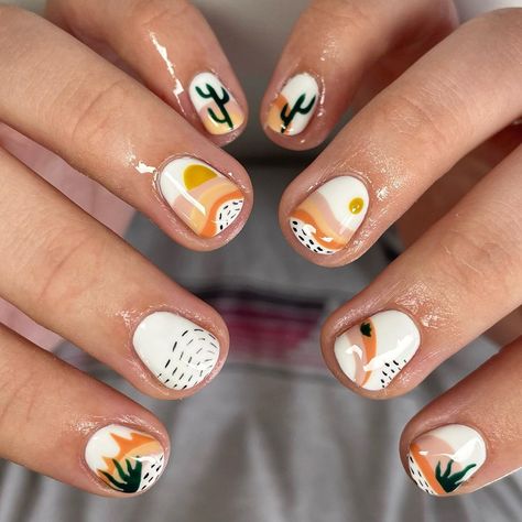 Boho Western Nails, Desert Nails, Fall Nails 2023, California Nails, Cowboy Nails, Winter Nails Gel, Truro Cornwall, Nails Acrylic Coffin, Western Nails