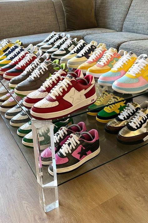 Bapesta Shoes Outfit, Bape Sta Shoes, Bapesta Sneakers, Gorpcore Outfit, Bapesta Shoes, Men Street Wear, Street Wear Aesthetic, Bape Shoes, Bape Sta