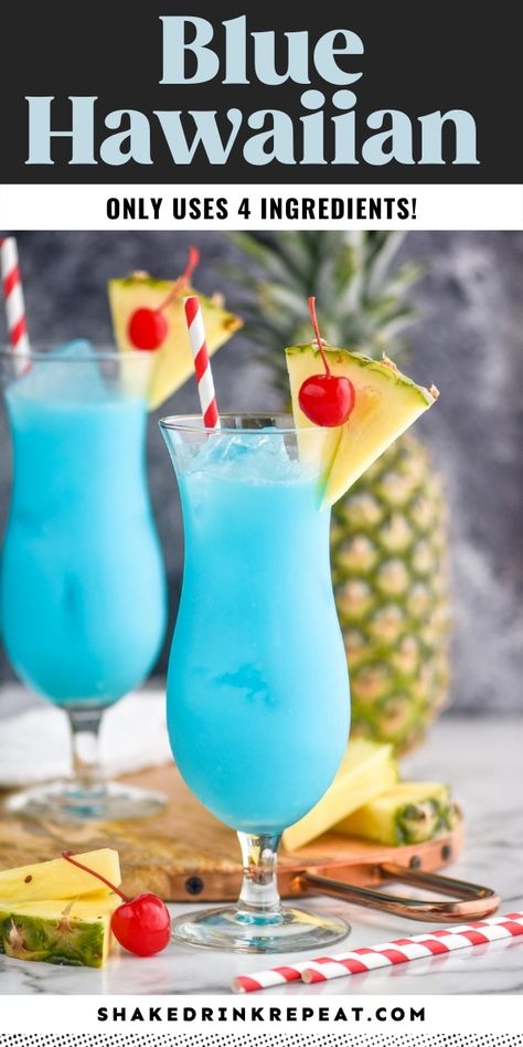 The Blue Hawaiian is a fun and tropical drink that is a guaranteed crowd-pleaser. Blue Mixed Drinks Alcohol Hawaiian Punch, Frozen Blue Hawaiian Drink, Blue Hawaiian Drink, Blue Hawaii Cocktail, Fruity Cocktail Recipes, Shake Drink, Fruity Mixed Drinks, Hawaiian Drinks, Fruity Alcohol Drinks