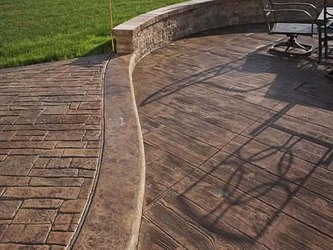 Concrete Patio Ideas Diy, Patio Ideas Diy, Stamped Concrete Patio Ideas, Wood Stamped Concrete, Stamped Concrete Designs, Stamped Concrete Patterns, Concrete Patio Ideas, Concrete Deck, Cement Patio