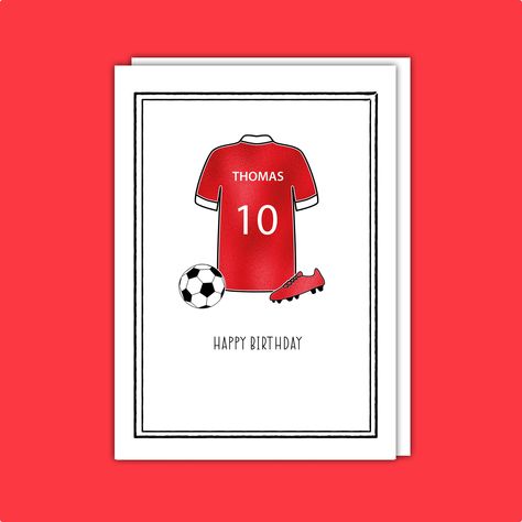 Personalised Football Birthday Card - FOILED VERSION Funny Football Birthday Cards, Invitation Card Football, Football Birthday Cards, Cricut Birthday Cards For Men Football, Birthday Card Football, 10% Happier, Football Birthday, Personalized Football, Cute Friend Pictures