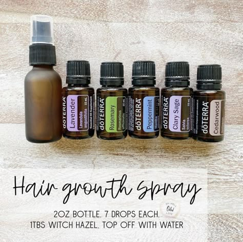 Doterra Hair, Eo Blends, Doterra Recipes, Hair Growth Spray, Doterra Essential Oils Recipes, Oil Remedies, Essential Oils Health, Essential Oil Blends Recipes, Essential Oil Mixes