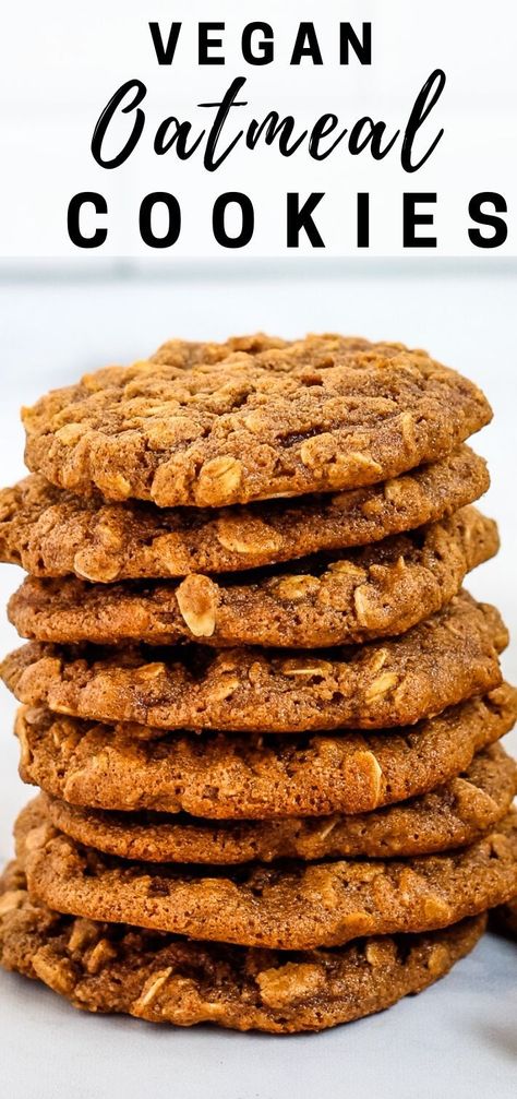 These simple vegan oatmeal cookies are soft and chewy made with almond flour and sweetened with maple syrup. They're a whole food plant-based gluten-free version of the classic cookie but they aren't missing any of the sweet goodness of the original.  #oatmealcookies #veganoatmealcookies #glutenfreeoatmealcookies #glutenfreeveganoatmealcookies Plant Based Cookies, Vegan Oatmeal Cookies, Gluten Free Oatmeal Cookies, Raw Almond Butter, Almond Flour Cookies, Vegan Oatmeal, Plant Based Desserts, Vegan Cookies Recipes, Almond Flour Recipes