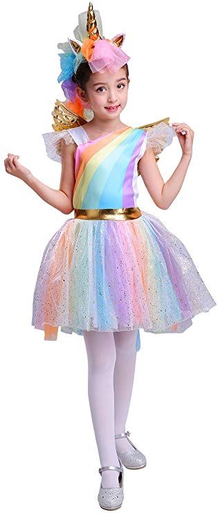 Your kid can go as a unicorn if she feels like being magical this Halloween. This colorful costume can get you all the candies that you want. #teelieturner #amazon #halloweencostume #spookywear Princess Tutu Costumes, Rainbow Unicorn Costume, Best Costume Award, Awesome Halloween Costumes, Costume Rainbow, Unicorn Clothes, Unicorn Costume Kids, Rainbow Drinks, Fairy Princess Costume