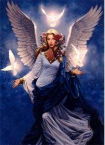 Archangel Haniel’s name means “Glory of God”.   The color associated with Haniel is Bluish White, and the crystal associated with her is the Moonstone. Archangel Haniel, Angel Protector, Angel Flight, Angel Blessings, I Believe In Angels, My Guardian Angel, Angels Among Us, Guardian Angels, Angel Pictures