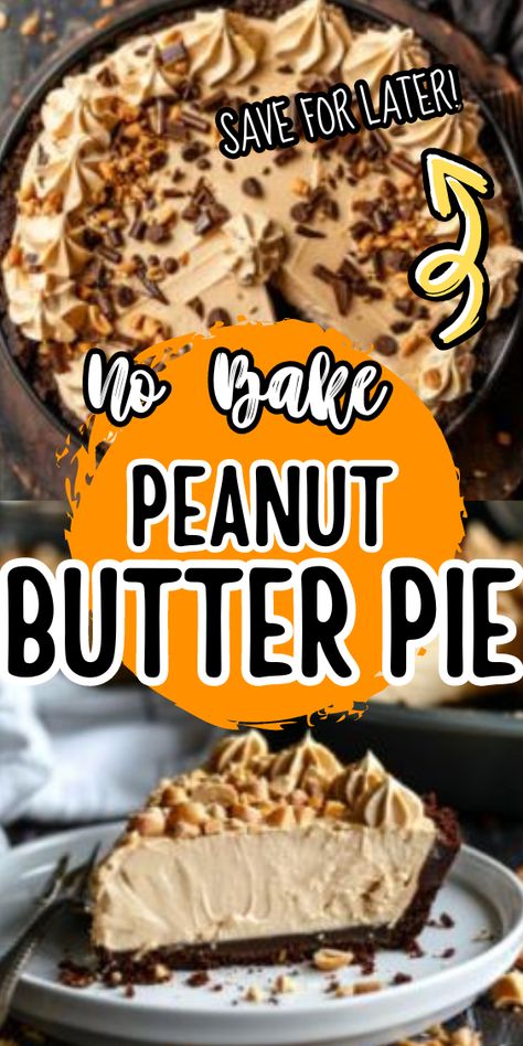 No Bake Peanut Butter Pie Peanut Butter Pie No Bake, No Bake Peanut Butter Pie, Pie No Bake, Oreo Cookie Crust, No Bake Peanut Butter, Clean Eating Desserts, Peanut Butter Filling, Peanut Butter Pie, Peanut Butter Lovers