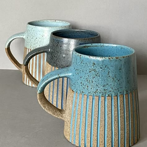 Ceramics by Kate Garwood | Hand Thrown Stoneware | Oxfordshire, England Wood And Ceramic Art, Hand Thrown Mug, Ceramic Cup Handles, Ceramic Project Ideas, Beginner Pottery Wheel Projects, Ceramics Pottery Mugs, Oxfordshire England, Ceramics Pottery Vase, Pottery Patterns