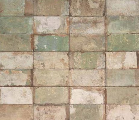 Mojito Brick Look Tile, Colonial Architecture, Brick Tiles, Italian Tiles, Corner Wall, Green Tile, Cement Tile, Tile Backsplash, Tile Design