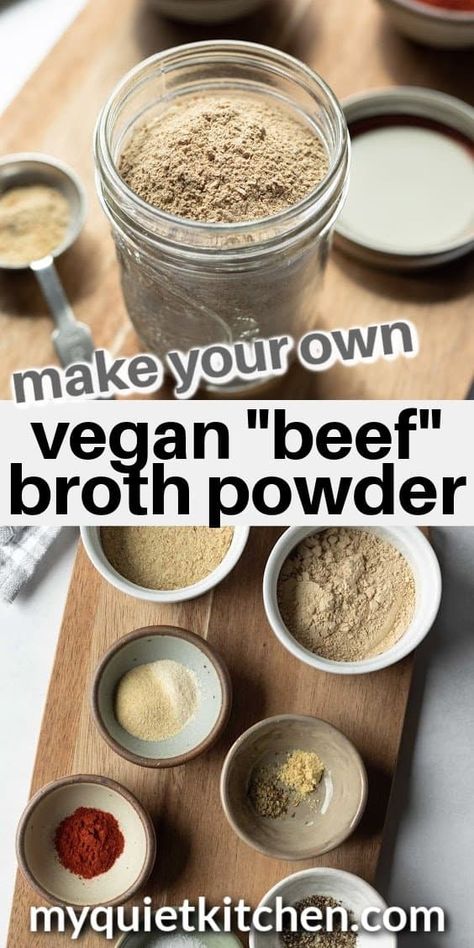 Veggie Bouillon Powder, Beef Bouillon Substitute, Vegan Beef Bouillon Recipe, Beef Boullion Substitute, How To Make Beef Bullion Powder, Vegan Beef Broth Powder, Chicken Broth Seasoning, Homemade Beef Bullion Powder, Homemade Beef Bullion