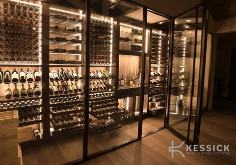 Cellar Inspiration, Wine Room Decor, Modern Wine Cellar, Wine Bar Design, Wine Cellar Wall, Contemporary Wine Cellar, Wine Room Design, Home Wine Cellars, Custom Wine Cellars