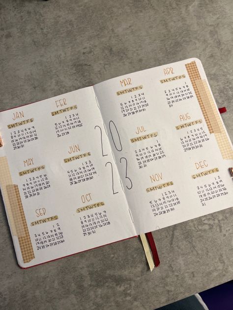 #bulletjournal #bujo #bujoideas #bujoinspiration #bulletjournaling #calendar #2023 #journaling #bulletjournalideas Yearly Calendar Bullet Journal, Bullet Journal Calendar 2023, Calendar Journal Ideas, 2023 Journaling, Bujo Calendar, 2023 Bullet Journal, Bullet Journal Calendar, 2024 Bujo, Work Calendar