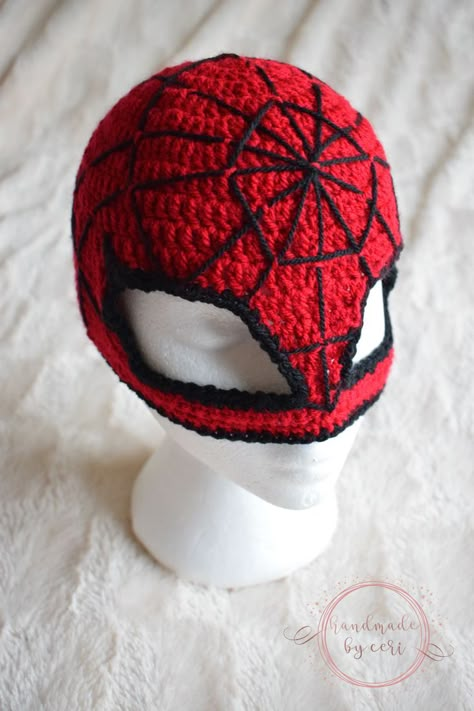 7/mar/2019 - Spiderman Crochet Mask One off, handcrafted crochet Spiderman mask! Created for a special custom gift to keep this Spidey obsessed young man warm Crochet Spiderman Mask, Crochet Spiderman, Spiderman Crochet, Crochet Messenger Bag, Spiderman Noir, Crochet Children, Spiderman Mask, Dc Figures, Spider Crafts