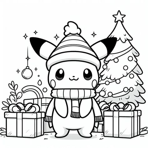 Dibujo Para Colorear De Pikachu - Dibujos Para Colorear Infantiles Pokemon Christmas Coloring Pages, Coloring Pages Pokemon, Cutest Pokemon, Pokemon Illustration, Pikachu Coloring, Pokemon Coloring Sheets, Christmas Pokemon, Christmas Colouring Pages, Pikachu Coloring Page