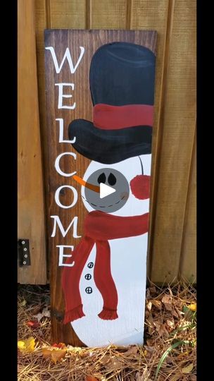 3K views · 40 reactions | One of my snowman welcome signs ☃️👩‍🎨 this cold weather has me so ready for the holidays y'all! 😍

I've been making these snowman signs for years, I have this one and another verison with a cardinal in my Etsy shop! I plan to paint a new style soon, I love painting them and love snowman decor 🥰

#snowmandecor #snowman #handpainted #wintervibes #winterdecor #christmasgifts #welcomesign #porchdecor #snowmanart #wooddecor | Love Crafted Decor Paint Snowman On Wood, Snowman Painting On Wood, Snowmen Paintings On Wood, Door Signs Christmas Snow Man, Welcome Snowman Wood Sign, Snowman Sign, Snowman Painting, Snowman Decorations, Love Craft