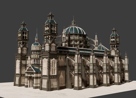 ArtStation - cathedral concept art2 Fantasy Cathedral Concept Art, Cathedral Concept Art, Fantasy Exterior, Blender Projects, Say Yes To Heaven, Mangrove Swamp, Fantasy Outfits, Asian Design, Church Architecture