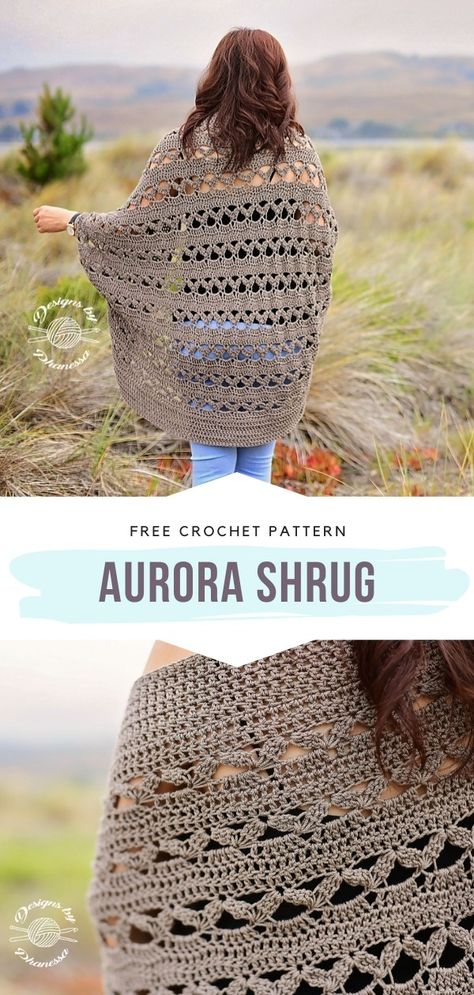 Aurora Shrug Free Crochet Pattern  This crochet shrug is a true work of art! Have you fallen under its spell as well? We certainly have! This technique is fascinating! The decorative stitch creates delicate stripes of lacy zig-zags. We admire this author's talent so much!  #crocchetshrug #crochecardigan #crochetsweater #crochetwrap #freecrochetpattern Free Crochet Kimono Patterns For Women, Worsted Crochet Patterns, Super Fine Yarn Crochet Pattern Top, Beginner Crochet Cardigan Pattern Free, Summer Cardigan Crochet Pattern Free, Worsted Weight Crochet Patterns, Crochet Summer Cardigan Pattern Free, Shawl Crochet Free Pattern, Pants Alterations