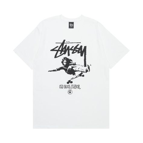 Stussy Stock Skater Tee 'White' | GOAT Stussy White Tshirt, Stussy Tee Shirt, Stussy Graphic Tee, Stussy Design, Minimal Tee, Stussy T Shirt, Stussy Shirt, Stussy Tee, White Goat