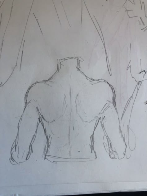 Male Back Drawing Tutorial, Men's Back Drawing, Guy Back Drawing, Mens Back Drawing, Drawing Back Reference, Back Tutorial Drawing, Back Of A Man Drawing, Men Back Reference Drawing, Back Of Man Drawing