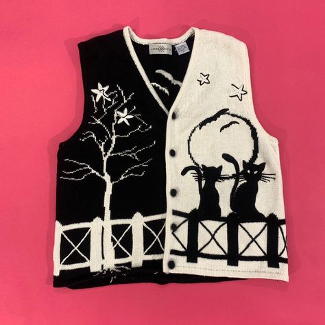 80s Sweater Vest, Toothpaste Kisses, Rozz Williams, I Love October, 80s Black And White, Halloween Vest, Cool Jumpers, Weird Clothes, Halloween Sweaters