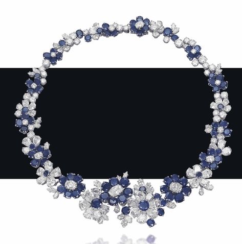 A SUPERB SAPPHIRE AND DIAMOND FLOWER NECKLACE, BY BULGARI | flowers & plants, Jewelry | Christie's Diamond Flower Necklace, Blue Jewellery, Flowers Jewelry, Royal Jewels, Fabulous Jewelry, Diamond Flower, Sapphire Necklace, Sapphire Jewelry, Jewelry Tools