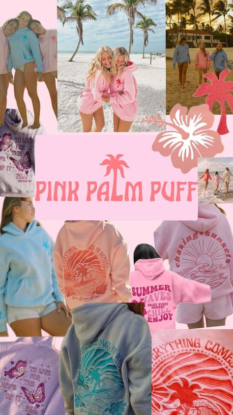 Pink Palm Puff ❤ Pink Palm Puff Logo, Pink Palm Puff, Preppy Items, Puff Hoodie, Preppy Stuff, Christmas Wishlist, Christmas List, Christmas Presents, Random Stuff