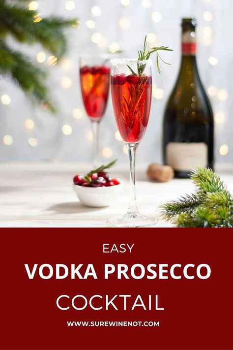 easy vodka cocktail; easy cocktail for group; vodka & prosecco; prosecco cocktail; holiday cocktail Prosecco Vodka Cocktails, Prosecco Holiday Cocktails, Vodka Prosecco Cocktail, Prosecco Cocktails Easy, Easy Vodka Cocktails, Easy Vodka Cocktail, Best Vodka Cocktails, Prosecco Cocktail Recipes, Prosecco Drinks