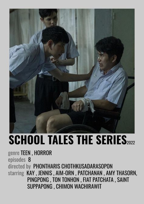 School Tales The Series, Minimalist Polaroid Poster, Polaroid Poster, Horror Movie Posters, Show Video, Thai Drama, Movies Showing, Horror Movies, Kdrama