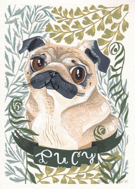 Dog Portraits Illustration, Rae Ritchie, Portraits Pop Art, Pet Portrait Paintings, Dog Portraits Art, Custom Portrait Illustration, Animal Portraits Art, Pet Portrait Painting, Watercolor Pet Portraits