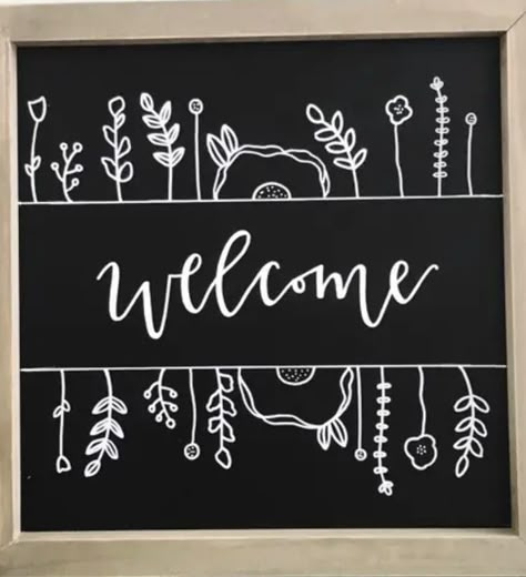 Boho Chalkboard Art, Kindness Chalkboard Art, Welcome Whiteboard Art, Welcome Blackboard Ideas, Chalk Board Quotes Ideas, Craft Fair Chalkboard Sign, Welcome Chalkboard Art, Black Board Design Chalkboards, Welcome Home Chalkboard Art