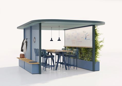 Unique Wall Art Ideas, Typology Architecture, Outdoor Meeting Space, Office Booth, Home Decor Ideas Kitchen, Decor Ideas Kitchen, Modular Office, Modular Structure, Wall Art Ideas