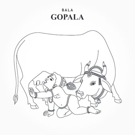 Gopal Drawing, Krishna With Cow, Gopal Krishna, Yashoda Krishna, Hanuman Wallpapers, Camera Installation, Cartoon Sketch, Drinking Milk, Bal Gopal