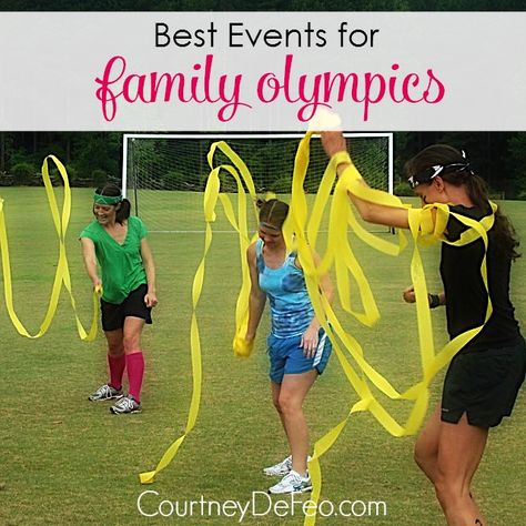 Family Olympics, Olympic Games For Kids, Olympic Idea, Family Reunion Activities, Kids Olympics, Olympics Party, Olympics Activities, Cousin Camp, Olympic Theme