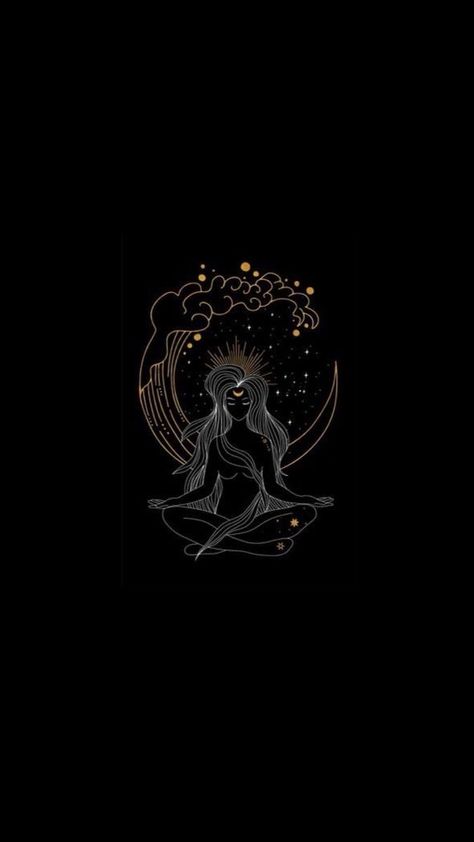 Witch Wallpaper, Spiritual Wallpaper, Black Paper Drawing, Witchy Wallpaper, Cosmic Art, Black Phone Wallpaper, Celestial Art, Apple Watch Wallpaper, Hippie Art