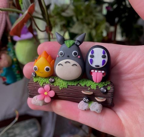 Polymer Clay Studio Ghibli, Studio Ghibli Clay Ideas, Studio Ghibli Clay Art, Studio Ghibli Clay, Ghibli Clay, Clay Studio, Modeling Clay, Clay Ideas, Clay Projects